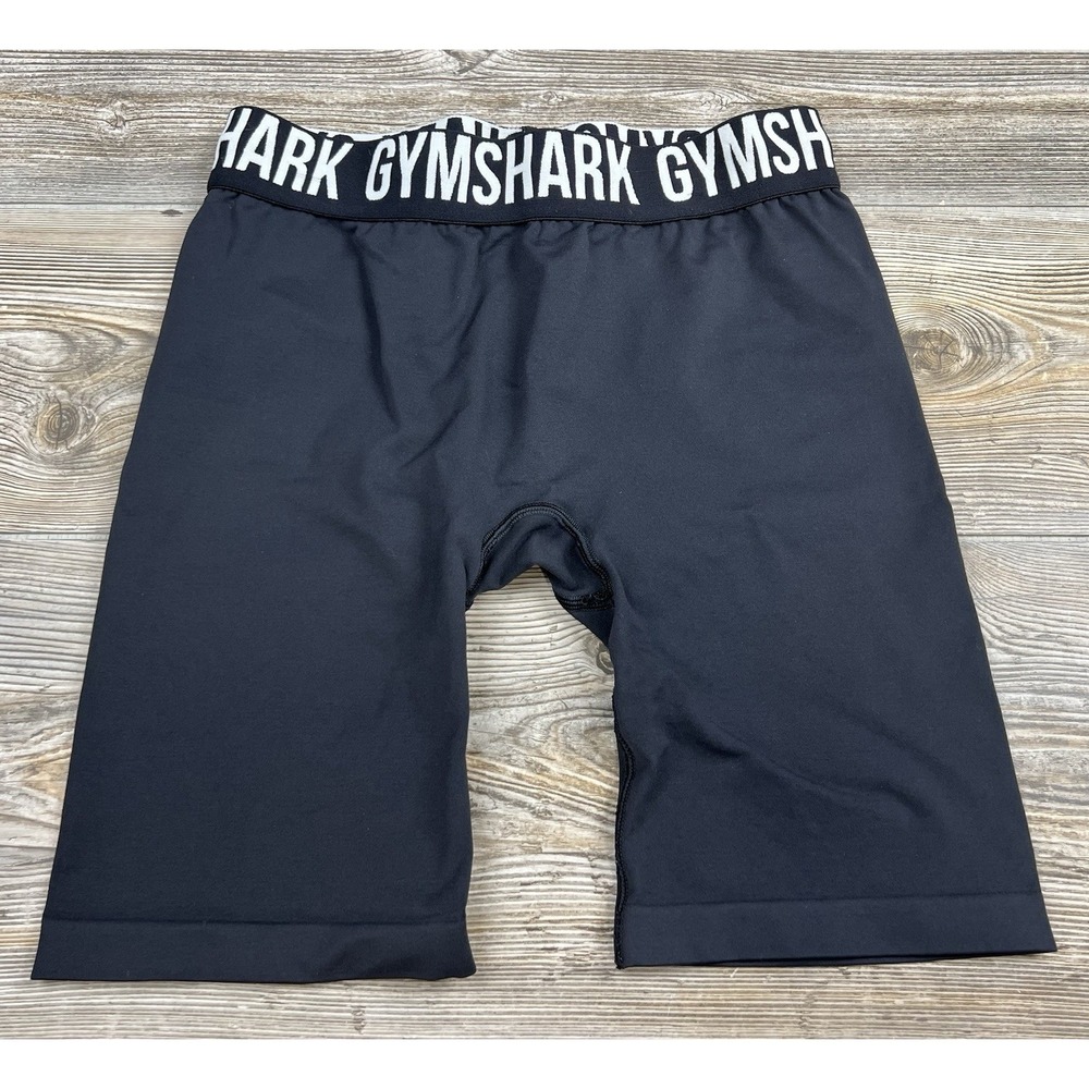 Gymshark Seamless Black Shorts Size Medium Spellout Waistband Flex